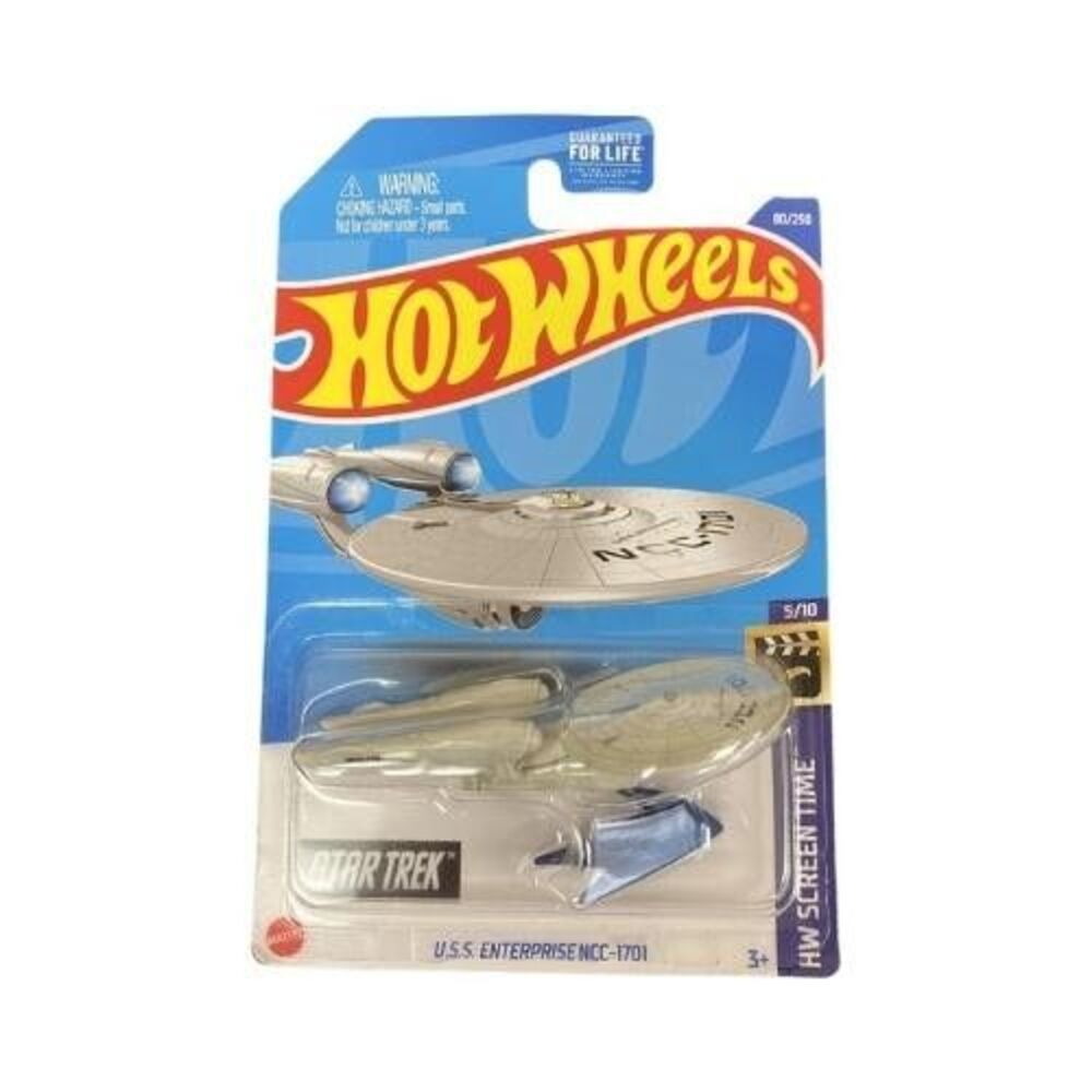 Hot Wheels U.S.S. Enterprise Silver Star Trek HW Screen Time Diecast 1:64 Toy